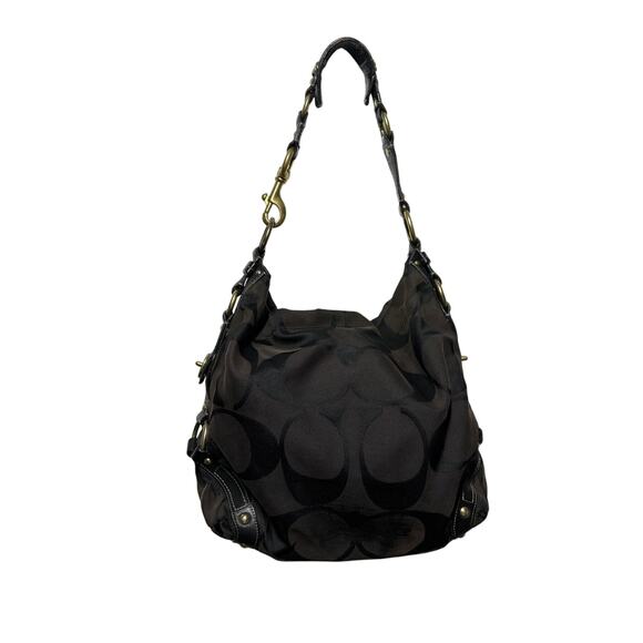 Coach 10620 Carly Dark Brown Signature C Purse Hobo Shoulder Bag Designer - Picture 1 of 16